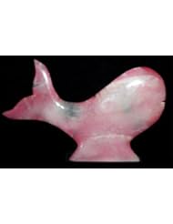 Decorative Stone Whale Sculpture, Carved Whale Figurine, Whale Decor Gifts - Pink