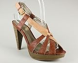 Cross Front Stacked Wood Heel