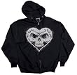 ALEXISONFIRE - Heart Skull - Black Zip Up Hoodie