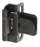 Amerock BP8714-ORB Single Demountable Partial Wrap Hinge 3/8-Inch Inset, Oil Rubbed Bronze