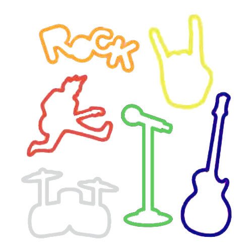 Silly Bandz Rock Band Shapes Pack of 12 Rockbandz NEW