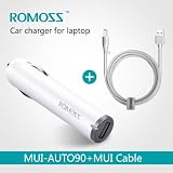 Universal Portable USB Car Charger with Charging Cable for Laptop EMACHINES Endeavor TK-300,EPSON ActionNote 700,EUROCOM 3100B,EUROCOM 5100S, FORMULA 5300C