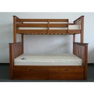Bunk Bed Twin over Full Mission style in Expresso with Drawers