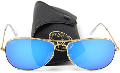 Ray-Ban RB3362 112/17 Cockpit Sunglasses Gold Frame / Blue Flash Lens 56mm