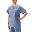 Medline Unisex Reversible Scrub Top with Set In Sleeves - Ciel Blue