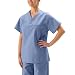 Medline Unisex Reversible Scrub Top with Set In Sleeves - Ciel Blue