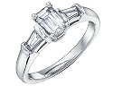 Diamond Engagement Ring 1/2 Carat (ctw) Emerald Cut in 14K White Gold (Certified)