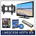 Samsung LN52C530 52" 1080p LCD HDTV, AV Home Theater Power Protection(10 outlet, 6900 Joules protection) Universal Flat/Tilt Mount for Flat Panel TVs, HDTV Calibration DVD (Brings out HDTV's Full Potential), HDTV High-performance Hook-Up & Maintenance Kit