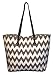X-Large Chevron Print Canvas Beach Bag Tote - 22
