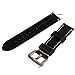 szzijia 22mm Black Genuine Leather Watchband Wristwatch Watch Band Stainless Buckle