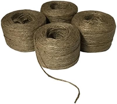 Jute Twine Heavy Duty Craft String. 100% Natural Jute Twine Rope. 350' Per Roll - 4 Pack