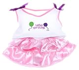 Pink Happy Birthday Dress clothes fits 8 - 10 Stuffed Animal kits & most Webkinz & Shining Star animals