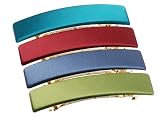 L. Erickson USA Covered Rectangle Barrette - 100% Silk Charmeuse