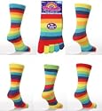 Ladies Bright Stripey toe socks 6 Pairs
