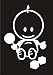 Baby Infant Window Decal Sticker with Rattle Toys White