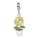 SilberDream exclusive Charms - Charm Fleur émaillé en argent Charm pour charmes colliers et bracelets - Argent 925 Sterling - FC603
