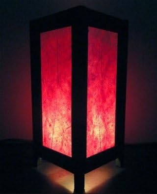Thai Vintage Handmade ASIAN Oriental Pink Leaves Art Zen Bedside Table Lamp Home Decor Lighting Shades