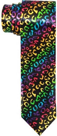 Outer Rebel Leopard Tie- Diagonal Rainbow