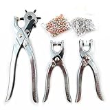 SE 3 Pcs Chrome Plated Leather Punch Set