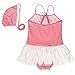 Qyqkfly Girls Swan Adjustable Strap Cross Back One Piece Ballet Swimsuit (FBA)