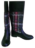 Coach Signature Chrissi Tartan Plaid Black Multi Boots