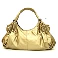 Oversized Pleated Handbag - Gold