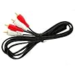 2M 2 RCA Twin Phono White + Red Audio Cable Gold UK