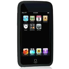 Black Color Apple iPod touch itouch 2G (2nd Generation) 8GB 16GB 32GB Silicone Skin Case