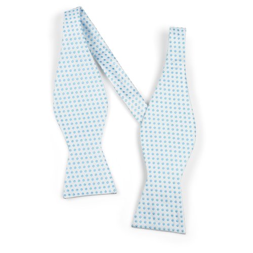 Paul Fredrick White Ground Satin Dots Self-Tied Bow Tie