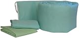 Baby Doll Bedding Gingham with Bear Applique Cradle Bedding Set, Mint