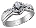 Diamond Engagement Ring and Wedding Band Set 3/10 Carat (ctw) in 14K White Gold