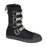 TYRANT-203ST, Canvas Calf 4 Buckle Steel Toe Sneaker Boot by Demonia