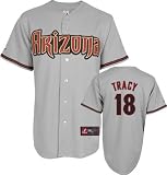 Chad Tracy Jersey: Adult 2010 Majestic Road Grey Replica #18 Arizona Diamondbacks Jersey - Small