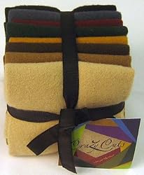 Moda Crazy Cuts Dark Wool Assortment Bundle 8 Fabric Colors