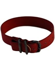 22mm Nylon Watch Band, Tactical Grade Strap, Maroon Red, Non-Glare PVD Hardware