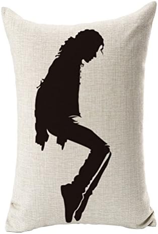 Throw Pillow cover, CosyDeal Cotton Linen Square Shape Michael Jackson Audrey Hepburn Pattern Creative Decorative Cartoon Throw Pillow Cover Cushion Case for Couch Bedroom Car Sofa, 20" X 12" (Style 19)