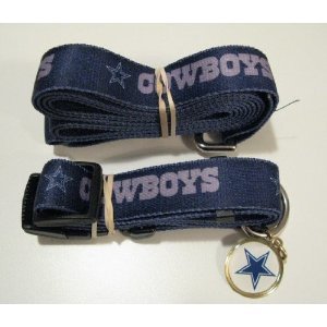 Dallas Cowboys Pet Set (COMBO Dog Collar, Leash, & ID All In One) - SIZE LARGE