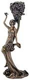 Art Nouveau - Flower Lady Candle Holder - Cold Cast Resin - 11.5'' Height