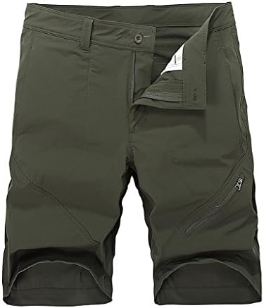 Men's Quick-Dry Khaki Lightweight Knee Length Summer Running Shorts Army Green Large