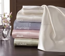 Silk Charmeuse Sheet Set - Ivory - Twin set