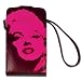 Licensed Burgundy Marilyn Monroe Horizontal iPhone Pouch with Hote Pink Silhouette of Marilyn's Face