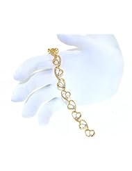 14K Yellow Gold Diamond Heart Bracelet