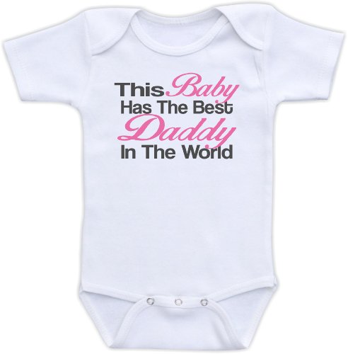 This Baby Has the Best Daddy in the World - Cute Baby Onesie (3-6M Pink)