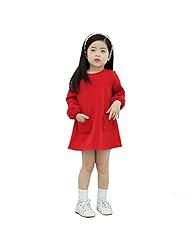 Girls Spring Fall Winter Bubble Dress Cotton Round Neck Party Dress 
