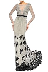 Lace  Applique Charmeuse Long Sleeves  Dress With Ruffles