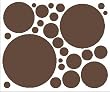 25 Chocolate Brown Peel and Stick Polka Dots Vinyl Wall Decor Removable Stickers