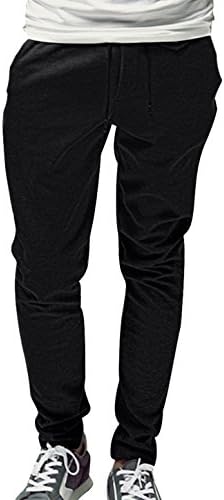 Men Low Waist Drawstring Zip Fly Seam Pockets Fleece Pants