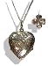 Silver 4 Way Engraved Heart Locket