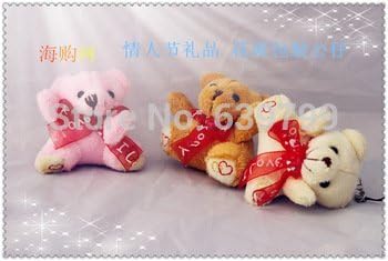 2015 New 6cm soft teddy Bear with bowknot mini bear use for callphone promotion toy gifts wedding bouquet 30pcs/lot