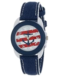 Sprout Unisex ST/1051WTBL Corn Resin Case Nautical Theme Dial Blue Cotton Strap  Watch